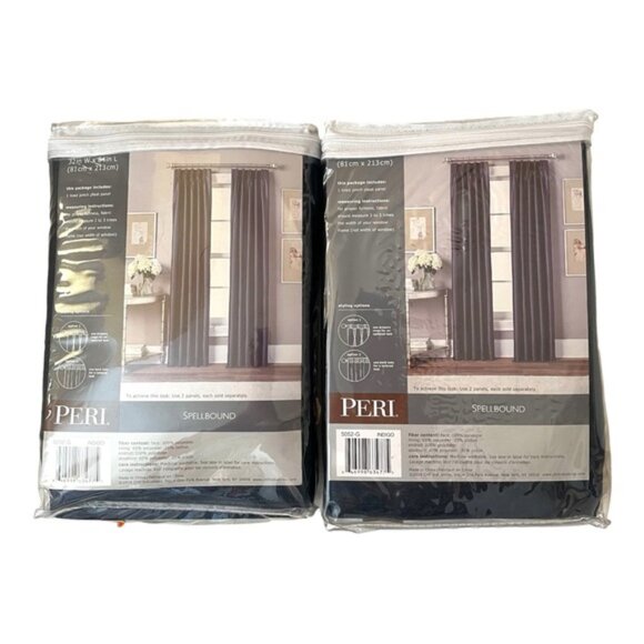 2 Peri Spellbound Pinch-Pleat 32x 84” Pocket Lined Window Curtain Panels - Picture 3 of 5